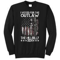 I Voted For The Outlaw And The Hillbilly President Trump 47 Sweatshirt