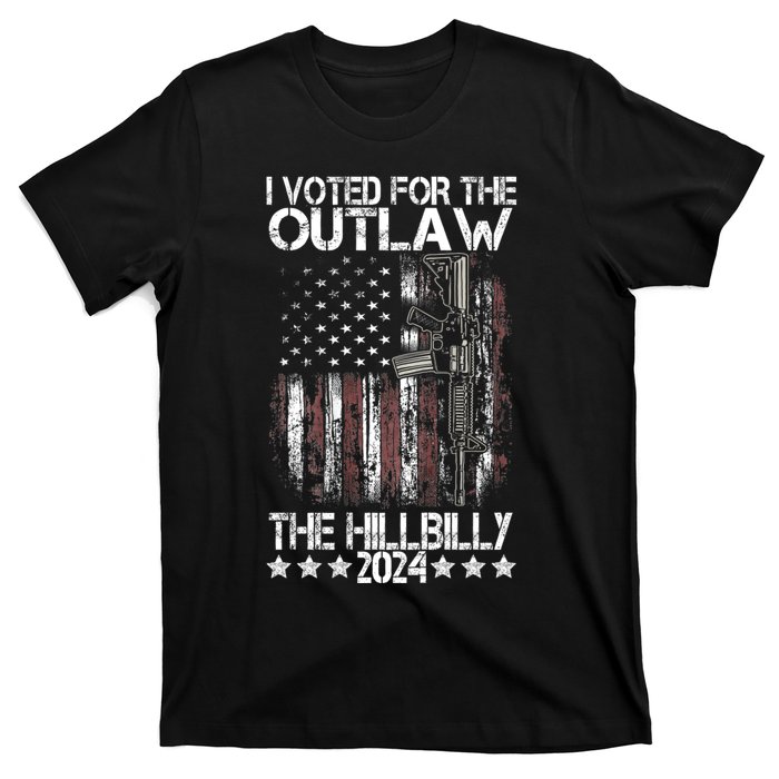 I Voted For The Outlaw And The Hillbilly President Trump 47 T-Shirt