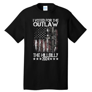 I Voted For The Outlaw And The Hillbilly President Trump 47 Tall T-Shirt