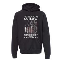 I Voted For The Outlaw And The Hillbilly President Trump 47 Premium Hoodie