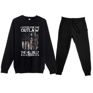 I Voted For The Outlaw And The Hillbilly President Trump 47 Premium Crewneck Sweatsuit Set