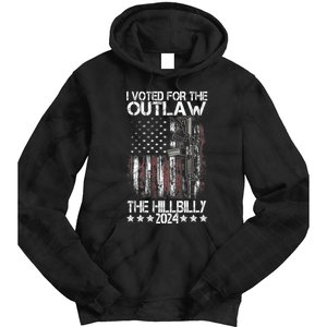 I Voted For The Outlaw And The Hillbilly President Trump 47 Tie Dye Hoodie