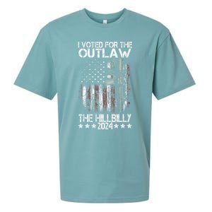 I Voted For The Outlaw And The Hillbilly President Trump 47 Sueded Cloud Jersey T-Shirt