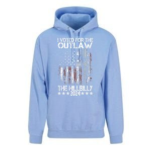 I Voted For The Outlaw And The Hillbilly President Trump 47 Unisex Surf Hoodie