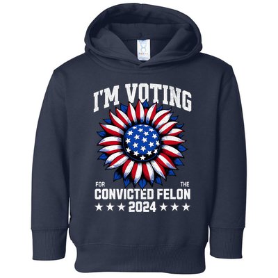 Im Voting For A Felon In 2024 Us Flag Voting Felon Toddler Hoodie