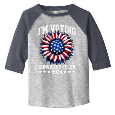 Im Voting For A Felon In 2024 Us Flag Voting Felon Toddler Fine Jersey T-Shirt