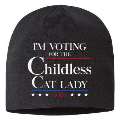 IM Voting For The Childless Cat Lady Vote For Kamala Sustainable Beanie