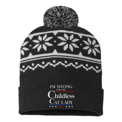 IM Voting For The Childless Cat Lady Vote For Kamala USA-Made Snowflake Beanie