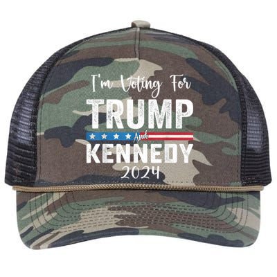 IM Voting For Trump And Kennedy 2024 Trump 2024 Retro Rope Trucker Hat Cap