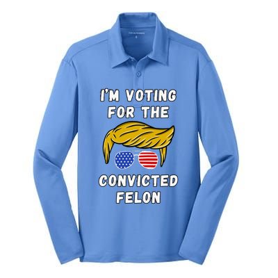 IM Voting For The Convicted Felon Silk Touch Performance Long Sleeve Polo