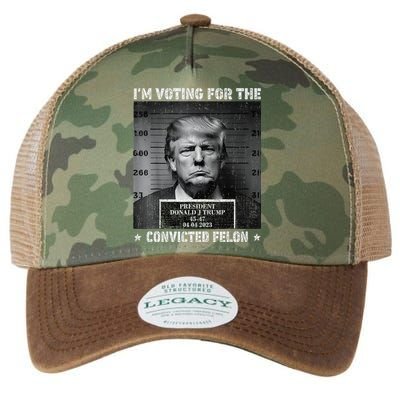 IM Voting For The Convicted Felon Funny Trump 2024 Gift Legacy Tie Dye Trucker Hat