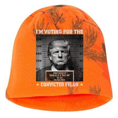 IM Voting For The Convicted Felon Funny Trump 2024 Gift Kati - Camo Knit Beanie