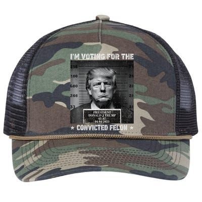 IM Voting For The Convicted Felon Funny Trump 2024 Gift Retro Rope Trucker Hat Cap