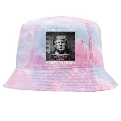 IM Voting For The Convicted Felon Funny Trump 2024 Gift Tie-Dyed Bucket Hat