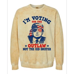 IM Voting For The Outlaw Not The Ki.D Sniffer Trump 2024 Colorblast Crewneck Sweatshirt