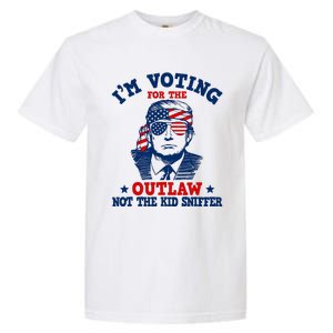 IM Voting For The Outlaw Not The Ki.D Sniffer Trump 2024 Garment-Dyed Heavyweight T-Shirt