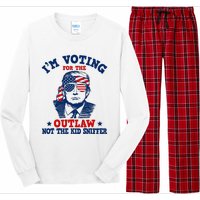 IM Voting For The Outlaw Not The Ki.D Sniffer Trump 2024 Long Sleeve Pajama Set