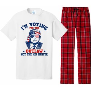 IM Voting For The Outlaw Not The Ki.D Sniffer Trump 2024 Pajama Set