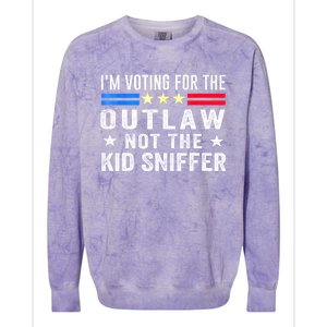 Im Voting For The Outlaw Not The Sniffer 2024 Messy Bun Gift Colorblast Crewneck Sweatshirt