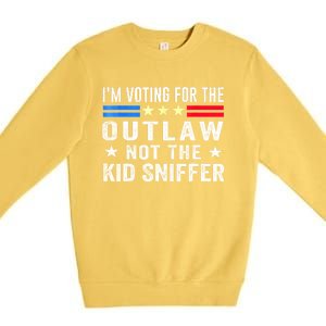 Im Voting For The Outlaw Not The Sniffer 2024 Messy Bun Gift Premium Crewneck Sweatshirt