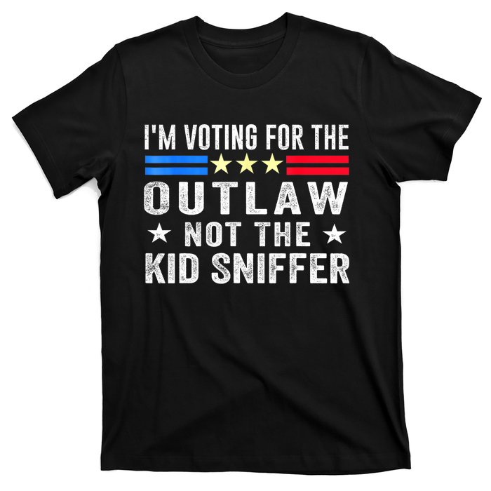 Im Voting For The Outlaw Not The Sniffer 2024 Messy Bun Gift T-Shirt