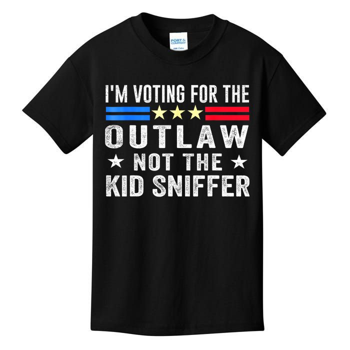 Im Voting For The Outlaw Not The Sniffer 2024 Messy Bun Gift Kids T-Shirt