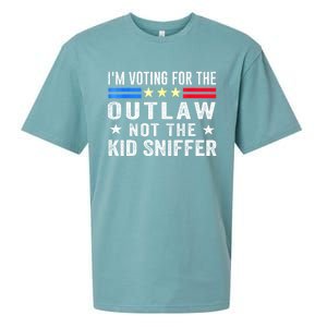 Im Voting For The Outlaw Not The Sniffer 2024 Messy Bun Gift Sueded Cloud Jersey T-Shirt