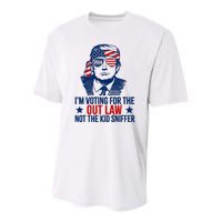 IM Voting For The Outlaw Not The Ki.D Sniffer Trump 2024 Youth Performance Sprint T-Shirt