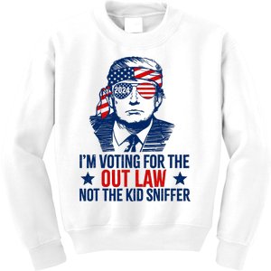 IM Voting For The Outlaw Not The Ki.D Sniffer Trump 2024 Kids Sweatshirt