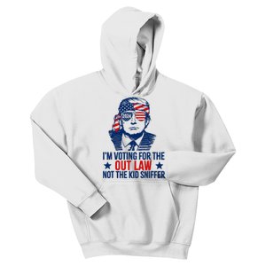 IM Voting For The Outlaw Not The Ki.D Sniffer Trump 2024 Kids Hoodie