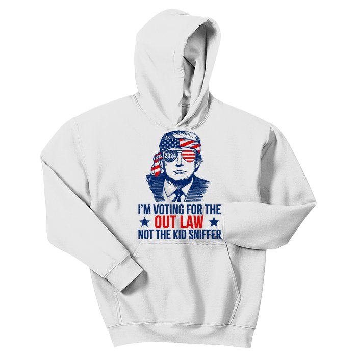 IM Voting For The Outlaw Not The Ki.D Sniffer Trump 2024 Kids Hoodie