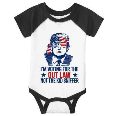 IM Voting For The Outlaw Not The Ki.D Sniffer Trump 2024 Infant Baby Jersey Bodysuit