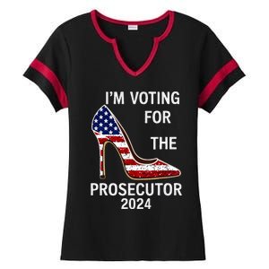 I’M Voting For The Prosecutor High Heel Stilettos Us Flag Ladies Halftime Notch Neck Tee