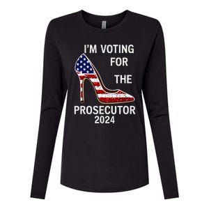 I’M Voting For The Prosecutor High Heel Stilettos Us Flag Womens Cotton Relaxed Long Sleeve T-Shirt