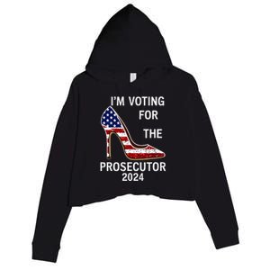 I’M Voting For The Prosecutor High Heel Stilettos Us Flag Crop Fleece Hoodie