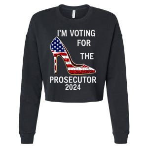 I’M Voting For The Prosecutor High Heel Stilettos Us Flag Cropped Pullover Crew