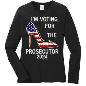 I’M Voting For The Prosecutor High Heel Stilettos Us Flag Ladies Long Sleeve Shirt