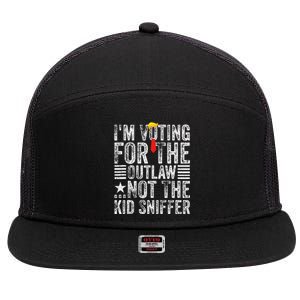 IM Voting For The Outlaw Not The Sniffer 7 Panel Mesh Trucker Snapback Hat