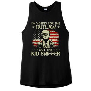 IM Voting For The Outlaw Not The Ki.D Sniffer Trump 2024 Ladies PosiCharge Tri-Blend Wicking Tank