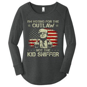 IM Voting For The Outlaw Not The Ki.D Sniffer Trump 2024 Women's Perfect Tri Tunic Long Sleeve Shirt