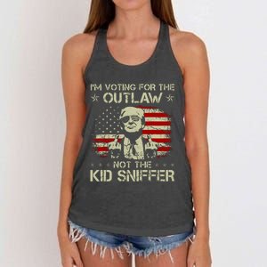 IM Voting For The Outlaw Not The Ki.D Sniffer Trump 2024 Women's Knotted Racerback Tank