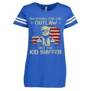 IM Voting For The Outlaw Not The Ki.D Sniffer Trump 2024 Enza Ladies Jersey Football T-Shirt