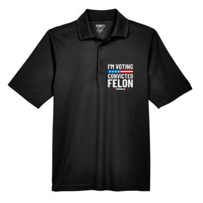 Im Voting For The Convicted Felon Funny Pro Trump 2024 Men's Origin Performance Pique Polo