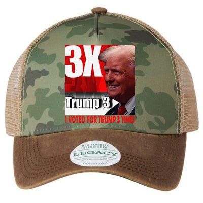 I Voted For Trump 3 Times Legacy Tie Dye Trucker Hat