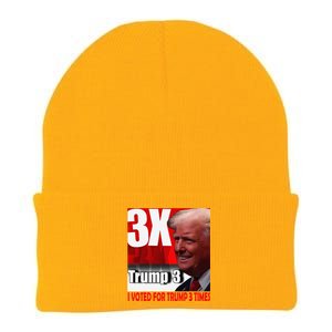 I Voted For Trump 3 Times Knit Cap Winter Beanie