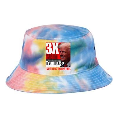 I Voted For Trump 3 Times Tie Dye Newport Bucket Hat