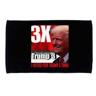 I Voted For Trump 3 Times Microfiber Hand Towel