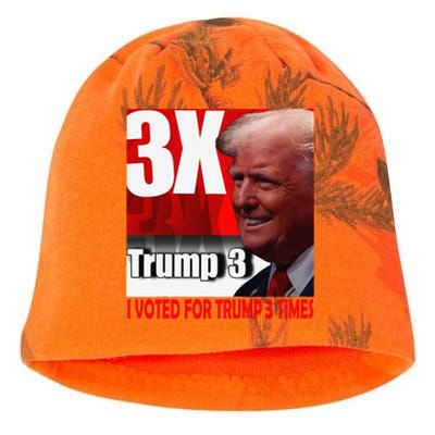 I Voted For Trump 3 Times Kati - Camo Knit Beanie