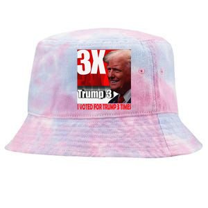 I Voted For Trump 3 Times Tie-Dyed Bucket Hat