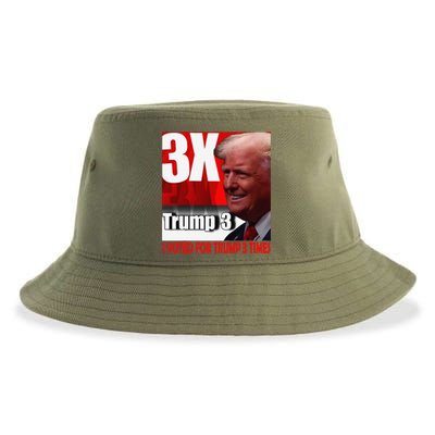 I Voted For Trump 3 Times Sustainable Bucket Hat